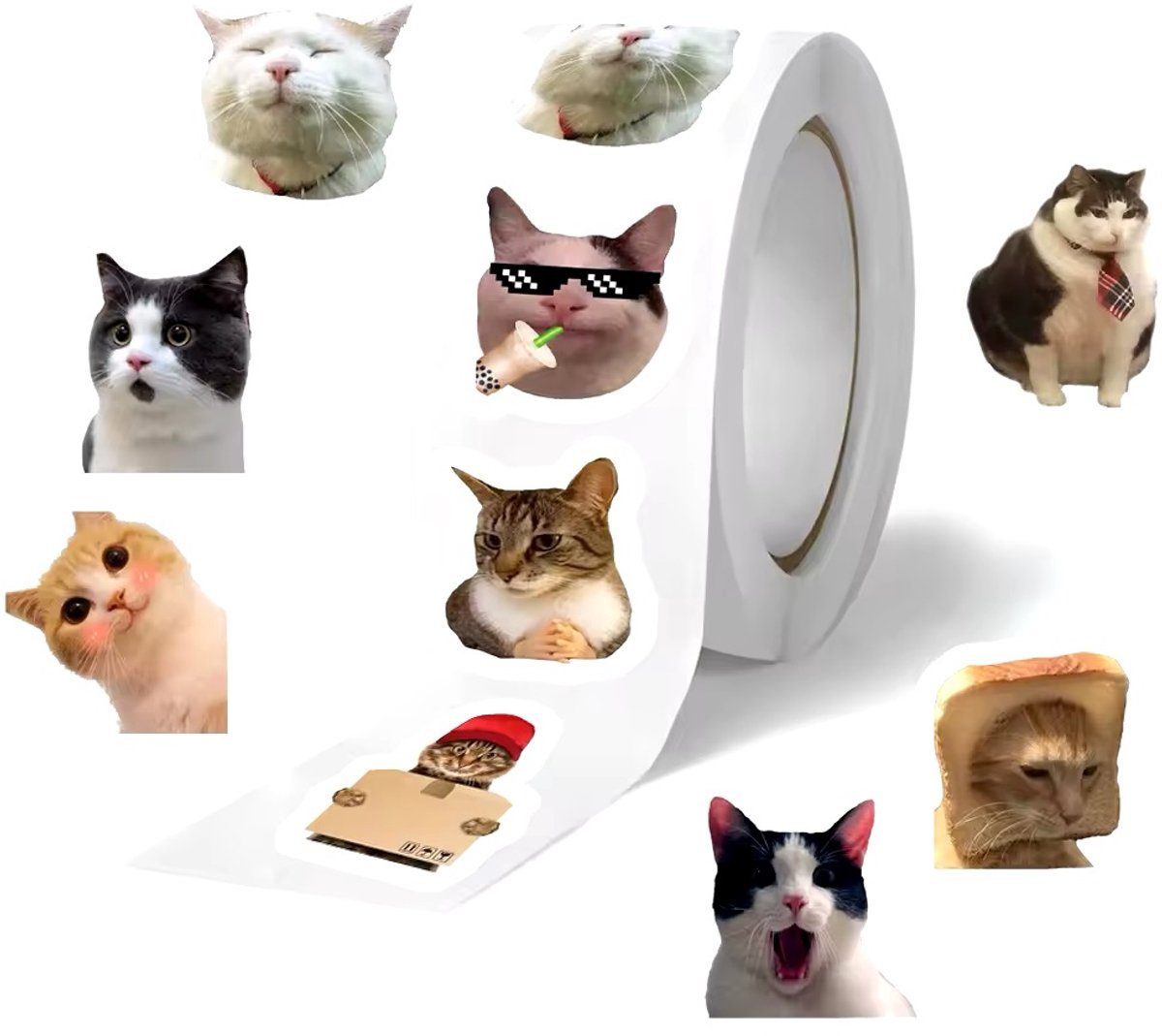 500 Stickers Op Rol - Katten - Dieren - Cat - Cats - Beloningsstickers - Stickers Kinderen En Peuters - Zindelijkheidstraining - Sluitsticker - Sluitzegel - Oefenstickers - Beloning - School - Inpakken - Beloningssysteem - Jongens en Meisjes